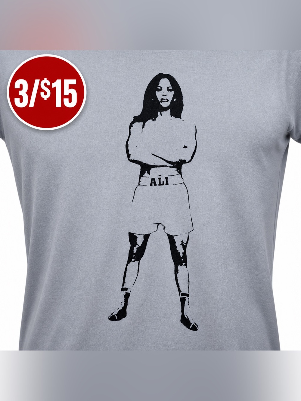 Laila Ali Womens Empowerment Top Tee - Boxer Power Stance